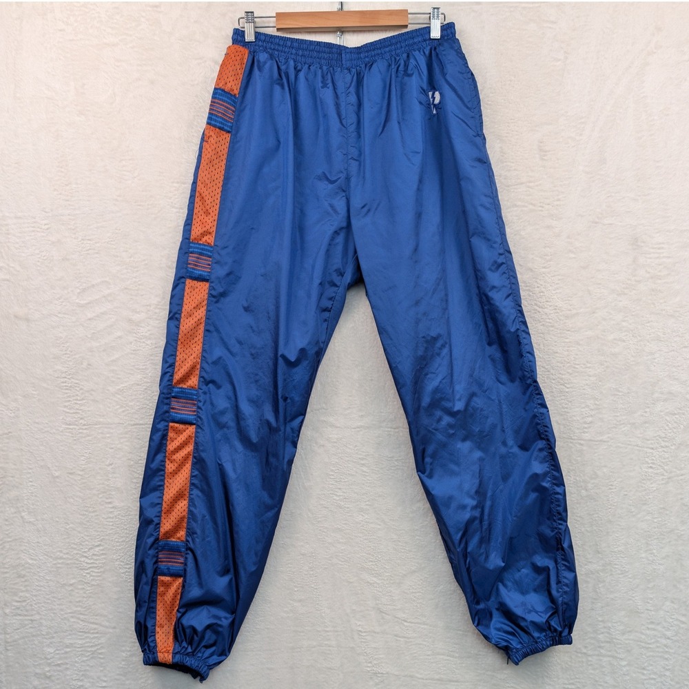 VTG Pro Player Track Pants Men's XL Blue Orange Stripe Knicks Mets Broncos 90s